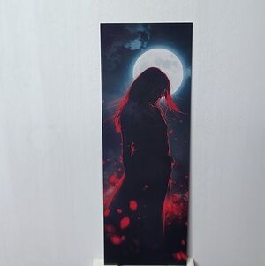 Moonlit Crimson Silhouette Bookmark